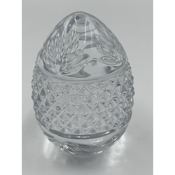 Made In France Cut Crystal Molded Design Glass Egg Shaped Paperweight 3.5” Heavy - Picture 13 of 15